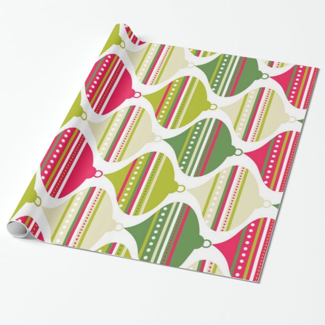 Super Cool Retro Mod Abstract Ornaments Wrapping Paper (Unrolled)