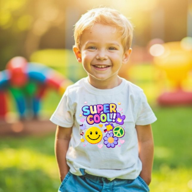 Super Cool Smiley Y2K Toddler T-Shirt (Creator Uploaded)