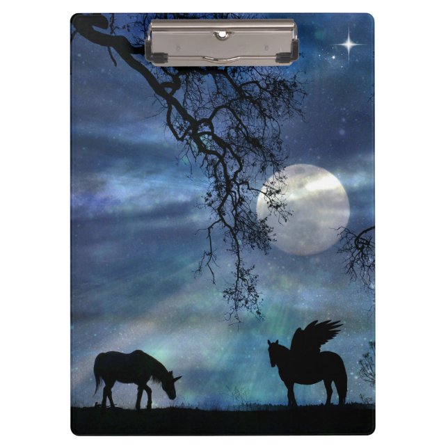 Super Cool Unicorn and Pegasus Clipboard (Front)