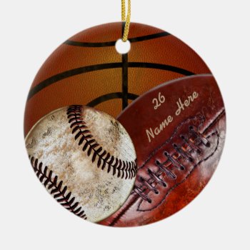 Super Cool Vintage Personalized Sports Ornaments by YourSportsGifts at Zazzle