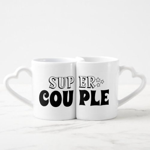 Super Couple Heart Shape Coffee Mug Set