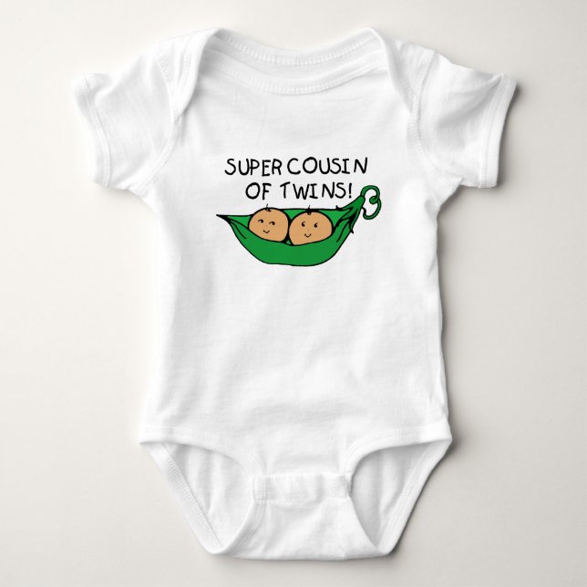 Super Cousin of Twins Pod Baby Bodysuit (Front)
