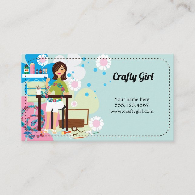 Super Crafty Girl Business Cards (Front)