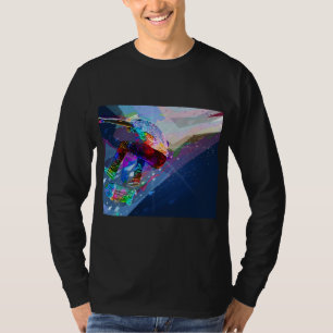 Super Crayon Colored Silhouette Skateboarder T-Shirt