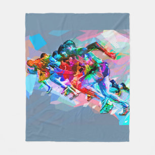Super Crayon Colored Sprinters Fleece Blanket