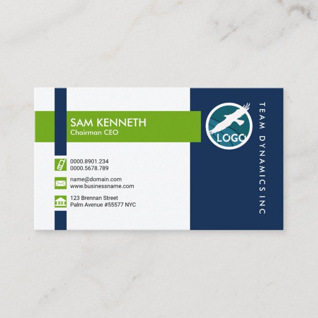 Super Creative Stylish Green Button Points CEO Business Card (Front)