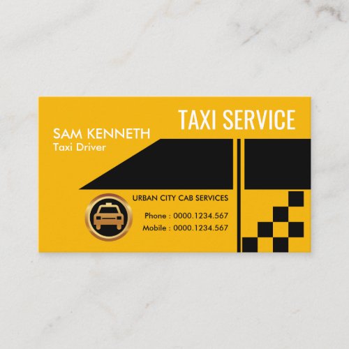 Super Creative Yellow Car Side View Display Taxi Business Card