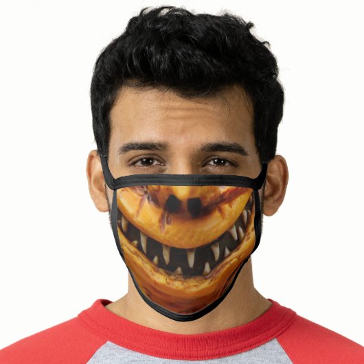 Super Creepy Pumpkin Smile Face Mask (Worn Him)