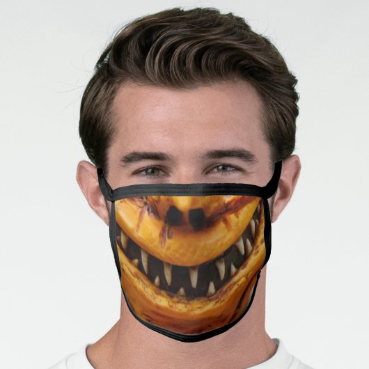 Super Creepy Pumpkin Smile Face Mask (Worn Him)