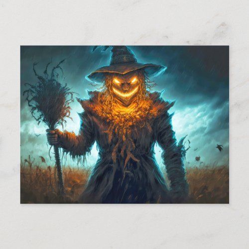 Super Creepy Scarecrow Postcard