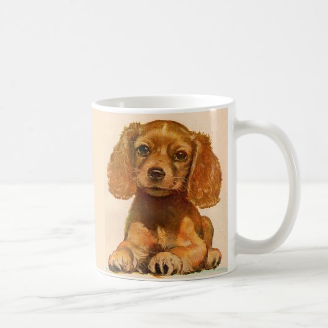 super cute 1940s cocker spaniel puppy coffee mug (Right)
