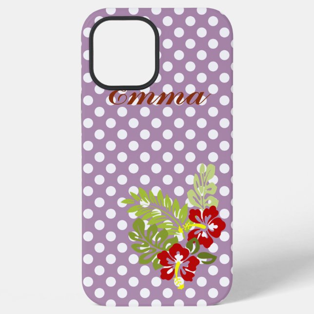Super Cute and Girly Polka Dot Pattern Monogram Iphone Case (Back)