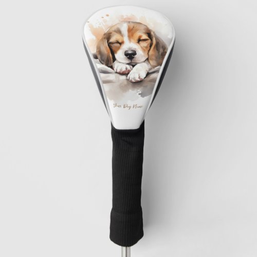 Super cute angel sleeping puppy Beagle dog 001 Golf Head Cover