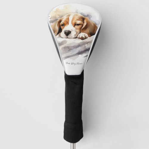 Super cute angel sleeping puppy Beagle dog 002 Golf Head Cover