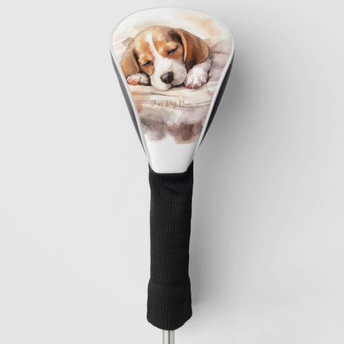 Super cute angel sleeping puppy Beagle dog 003 Golf Head Cover