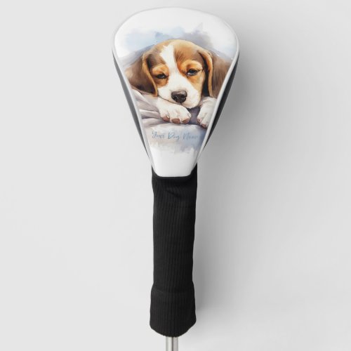 Super cute angel sleeping puppy Beagle dog 004 Golf Head Cover