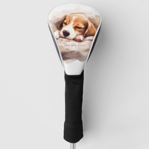 Super cute angel sleeping puppy Beagle dog 005 Golf Head Cover