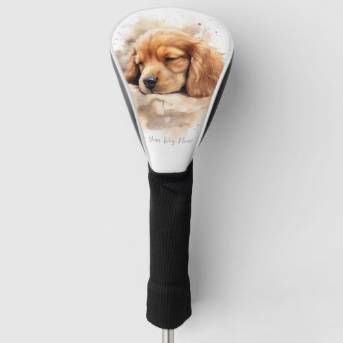 Super cute angel sleeping puppy Cocker Spaniel Dog Golf Head Cover