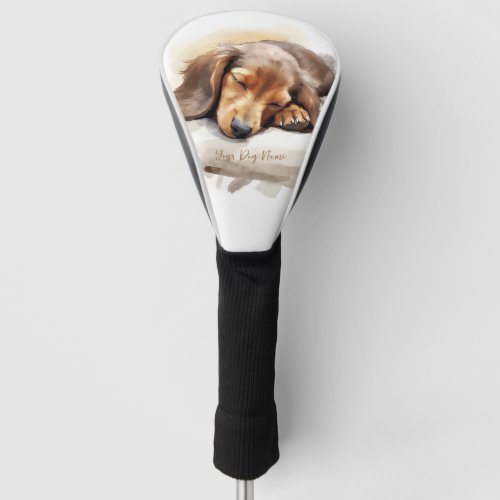 Super cute angel sleeping puppy Dachshund Dog 004  Golf Head Cover