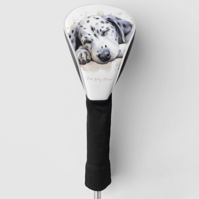 Super cute angel sleeping puppy Dalmatian Dog 002  Golf Head Cover (Front)