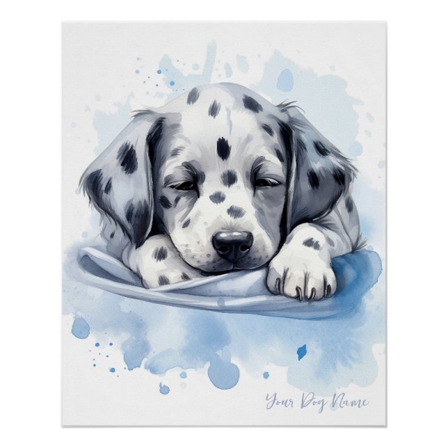 Super cute angel sleeping puppy Dalmatian Dog 004  Poster (Front)