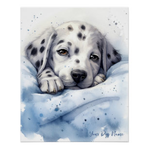 Super cute angel sleeping puppy Dalmatian Dog 005  Poster