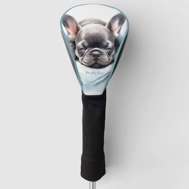 Super cute angel sleeping puppy French Bulldog 002 Golf Head Cover (Front)