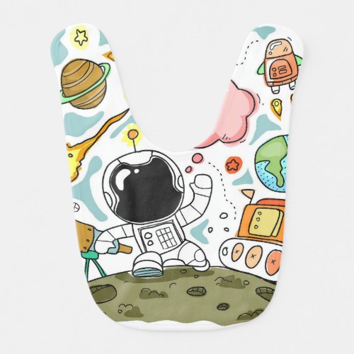 Super Cute Baby Astronaut Imagination Outer Space  Baby Bib