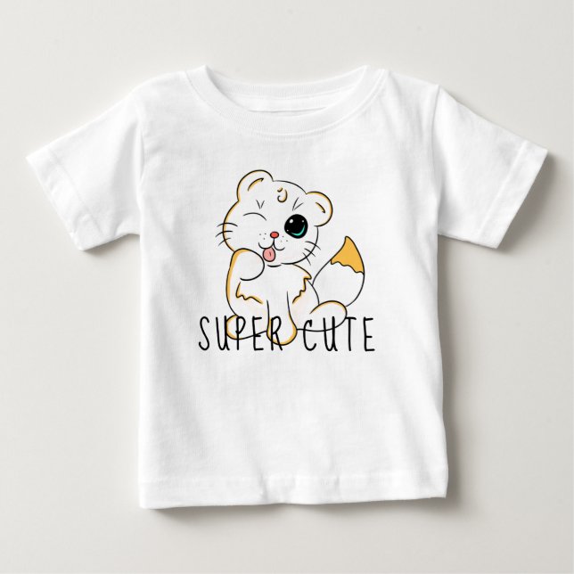 Super Cute Baby Cat - Baby Top (Front)