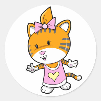 Super Cute Baby Girl Tiger Stickers