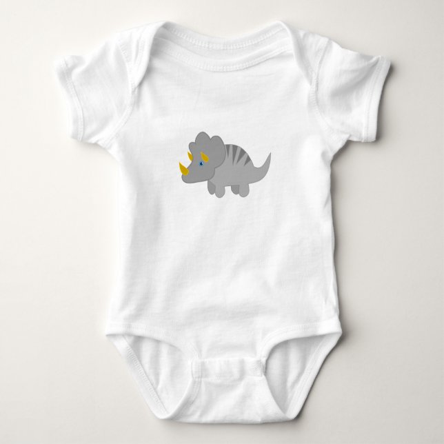 Super Cute Baby Rhino  Baby Bodysuit (Front)