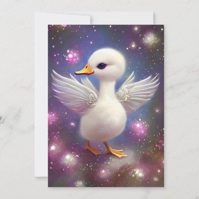 Super Cute Baby Swan Graphic  Holiday Card (Front)