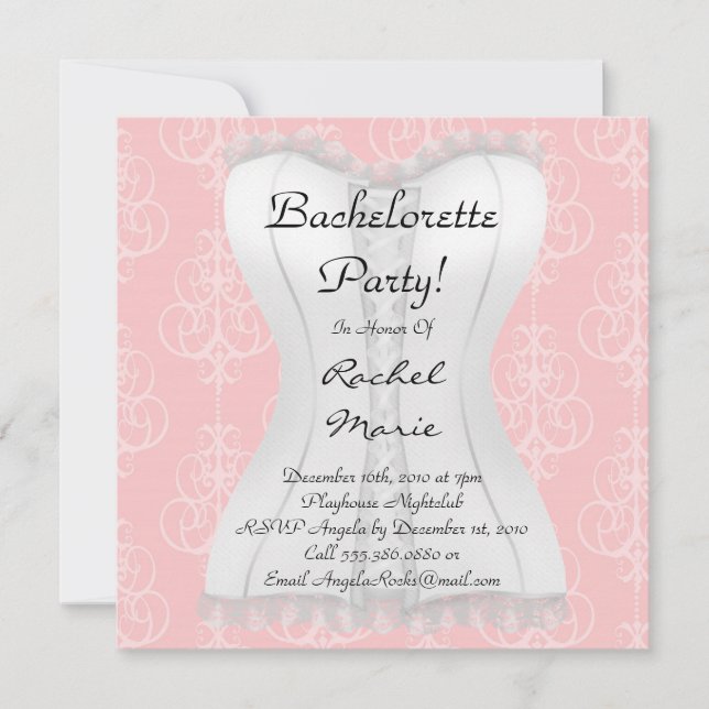Super Cute Bachelorette Party Invitation (Front)