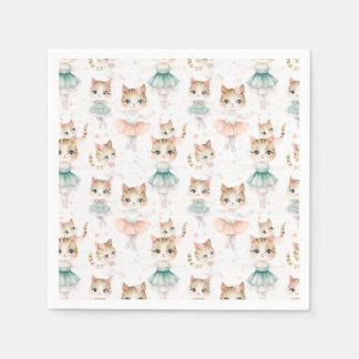 Super Cute Ballerina Cats  Napkins