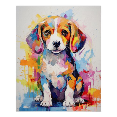 Super cute beagle dog puppy 001 _ Xeno Lucilfer Poster