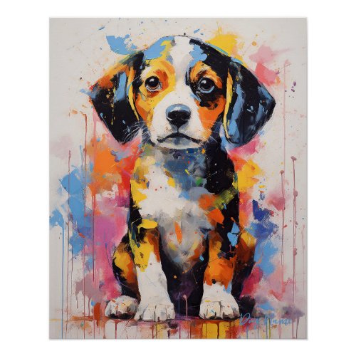 Super cute beagle dog puppy 004 _ Xeno Lucilfer Poster