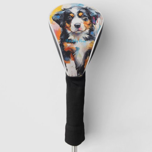 Super Cute Bernese Mountain Dog Puppy 001 _ Xeno L Golf Head Cover