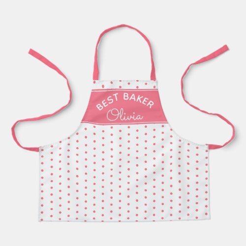 Super Cute Best Baker Pink Polka Dot Girly Baking Apron