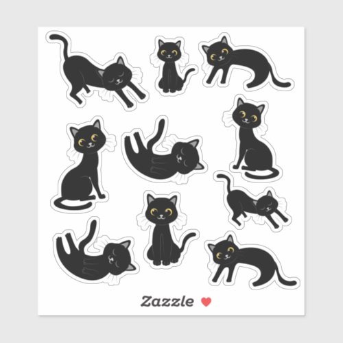 Super cute Black Cats Sticker