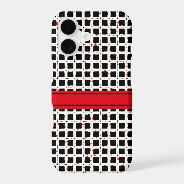 Super Cute Black White Red Pattern Chic Iphone Case (Back)