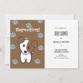 Super Cute Brown and Blue Terrier Baby Shower Invitation (Front)