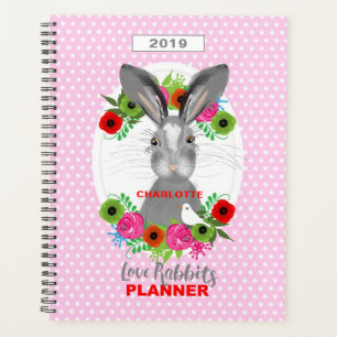 Super Cute Bunny Rabbit Personalized Planner