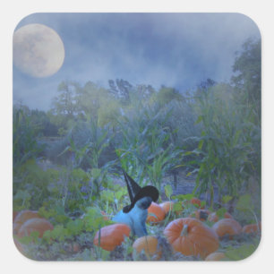 Super Cute Cat Halloween Pumpkin Patch Stickers