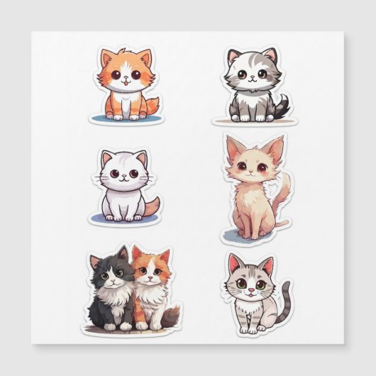 Super Cute Chibi Kitten Stickers Collection - Pack (Front)