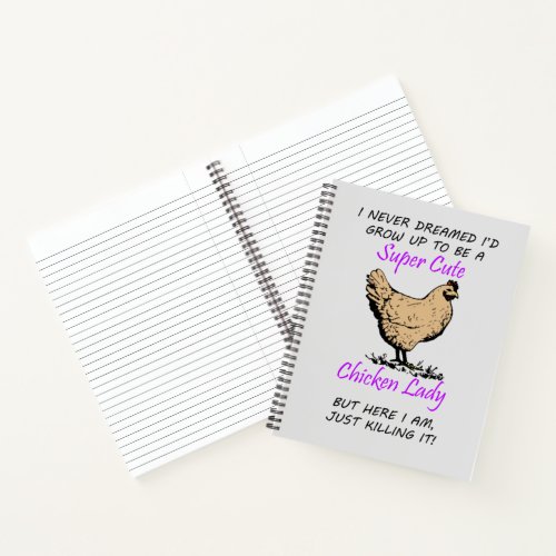 Super Cute Chicken Lady Notebook