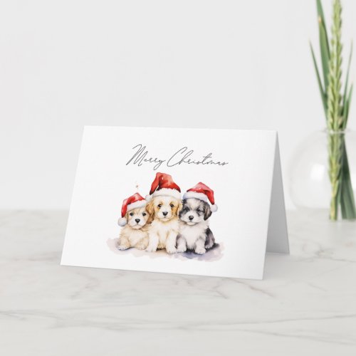 Super cute Christmas puppies Card