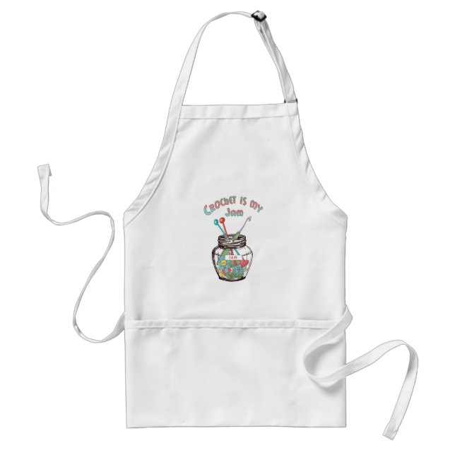 Super Cute “Crochet Is My Jam” Adult Apron (Front)