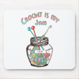 Super Cute “Crochet Is My Jam” Mouse Pad