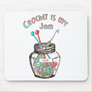 Super Cute “Crochet Is My Jam” Mouse Pad