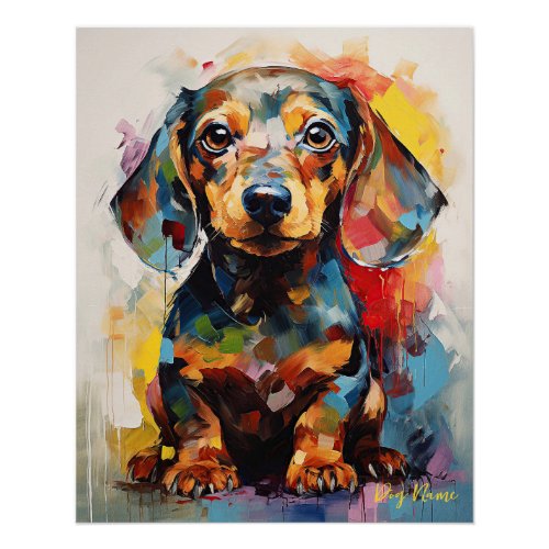 Super Cute Dachshund Dog Puppy 001 _ Xeno Lucilfer Poster